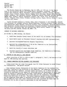 Minutes Faculty Senate Meeting #33 May 13, 1981