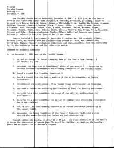 Minutes Faculty Senate Meeting #37 December 9, 1981