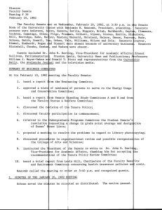 Minutes Faculty Senate Meeting # 39 February 10, 1982