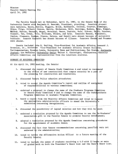 Minutes Faculty Senate Meeting #41 April 14, 1982 of the