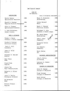 THE FACULTY SENATE 1982-83 49 Senators AGRICULTURE