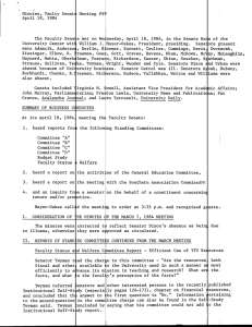 Minutes, Faulty Senate Meeting #5 April 18, 1984