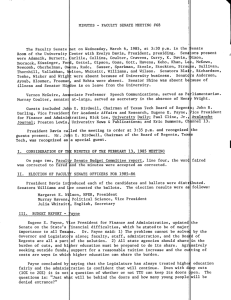 MINUTES - FACULTY SENATE MEETING #68 Senate The Faculty Senate