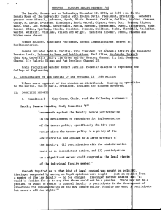 MINUTES - FACULTY SENATE MEETING #65 The Faculty Sena