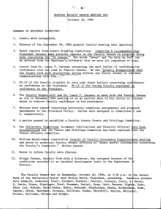 AL. MINUTES SENATE MEETING #63 October 10, 1984