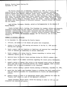 Minutes, Faculty Senate Meeting #61 September 12, 1984 in