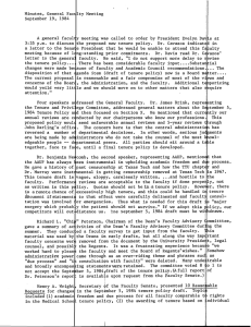 Minutes, General Factlty Meeting September 19, 1984