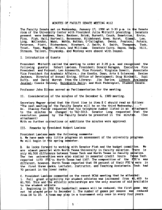 MINUTES 0 FACULTY SENATE MEETING #112 The Faculty Senate met on Wed