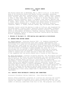 MINUTES #170 - FACULTY SENATE 1 MAY '96