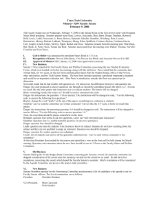 Texas Tech University Minutes- #204 Faculty Senate February 9, 2000