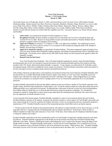 Texas Tech University  Minutes -- # 214 Faculty Senate