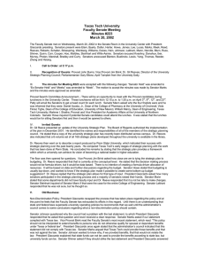 Texas Tech University Faculty Senate Meeting Minutes #223 March 20, 2002