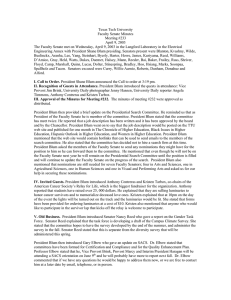 Texas Tech University Faculty Senate Minutes Meeting #233 April 9, 2003