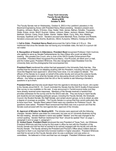 Texas Tech University Faculty Senate Meeting Meeting #236 October 8, 2003