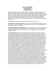 Texas Tech University Faculty Senate Meeting Meeting # 238 December 10, 2003