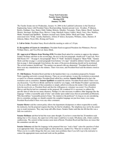 Texas Tech University Faculty Senate Meeting Meeting #239 January 14, 2004