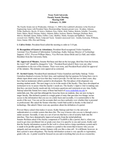 Texas Tech University Faculty Senate Meeting Meeting #240 February 11, 2004