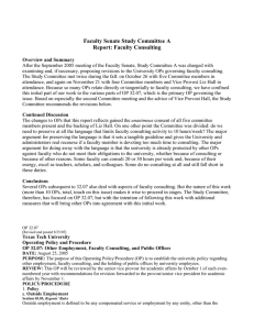 Faculty Senate Study Committee A Report: Faculty Consulting