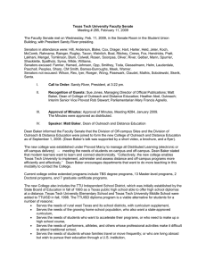 Texas Tech University Faculty Senate Meeting # 285, February 11, 2009