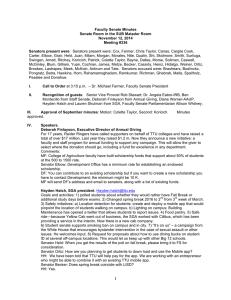 Faculty Senate Minutes Senate Room in the SUB Matador Room Meeting #336