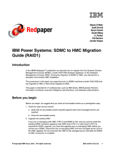 Red paper IBM Power Systems: SDMC to HMC Migration Guide (RAID1)