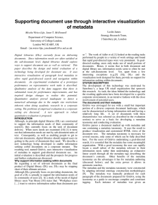 Supporting document use through interactive visualization of metadata