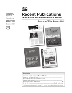 Recent Publications of the Pacific Northwest Research Station