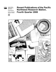 Recent Publications of the Pacific Northwest Research Station, Fourth Quarter 2000 United States