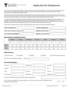 Application for Employment