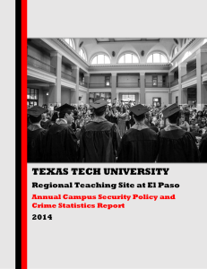 TEXAS TECH UNIVERSITY Regional Teaching Site at El Paso 2014