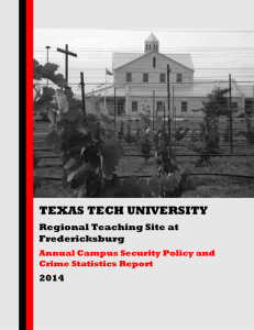 TEXAS TECH UNIVERSITY Regional Teaching Site at Fredericksburg 2014