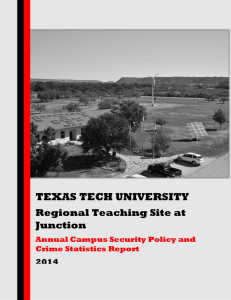 TEXAS TECH UNIVERSITY Regional Teaching Site at Junction 2014