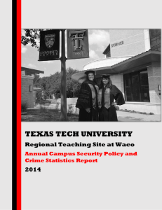 TEXAS TECH UNIVERSITY Regional Teaching Site at Waco 2014