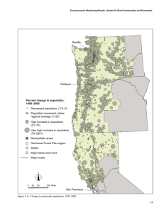 Seattle Portland Percent change in population, 1990–2000