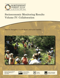 socioeconomic Monitoring results Volume IV: Collaboration Northwest Forest PlaN