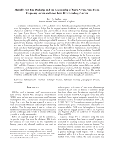 McNally Post-Fire Discharge and the Relationship of Sierra Nevada-wide Flood