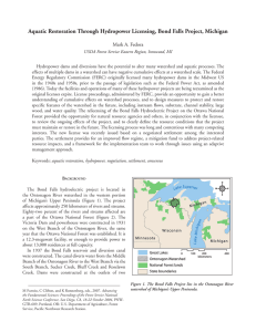 Aquatic Restoration Through Hydropower Licensing, Bond Falls Project, Michigan