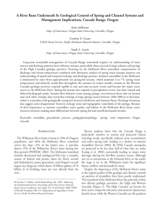 A River Runs Underneath It: Geological Control of Spring and... Management Implications, Cascade Range, Oregon