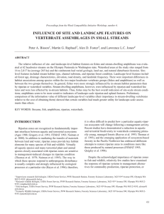 INFLUENCE OF SITE AND LANDSCAPE FEATURES ON Peter A. Bisson