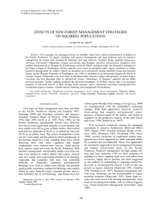 EFFECTS OF NEW FOREST MANAGEMENT STRATEGIES ON SQUIRREL POPULATIONS  ©