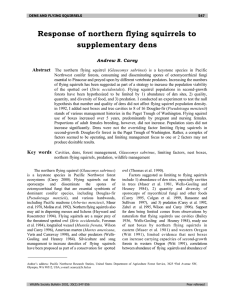 Response of northern flying squirrels to supplementary dens Abstract Andrew B. Carey