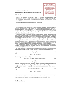 A Simple Index of Stand Density for Douglas-ﬁr Robert O. Curtis