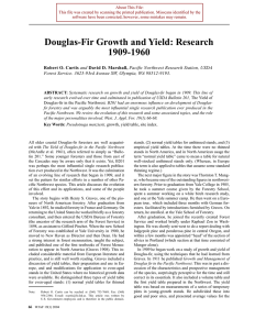 Douglas-Fir Growth and Yield: Research 1909-1960 Robert O. Curtis