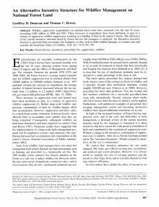 An Alternative Incentive Structure for Wildfire Management on National Forest Land Geoffrey