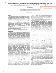 Site-to-site  Genetic  Correlations  and Their Implications ... and Optimum  Number  of Progeny  Test Sites...