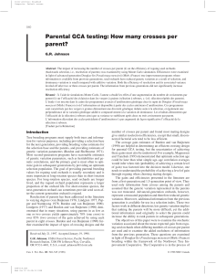 Parental GCA testing: How many crosses per parent? G.R. Johnson
