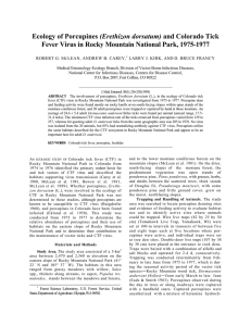 (Erethizon dorsatum) Fever Virus in Rocky Mountain National Park, 1975-1977