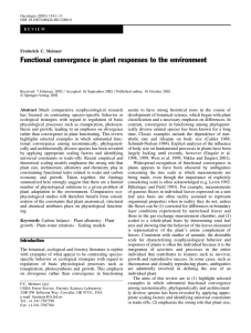 Functional convergence in plant responses to the environment Frederick C. Meinzer
