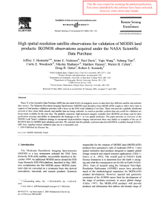 High  spatial  resolution  satellite  observations ... products:  IKONOS  observations  acquired  under ...