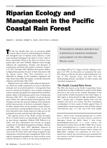 Riparian Ecology and Management in the Pacific Coastal Rain Forest T